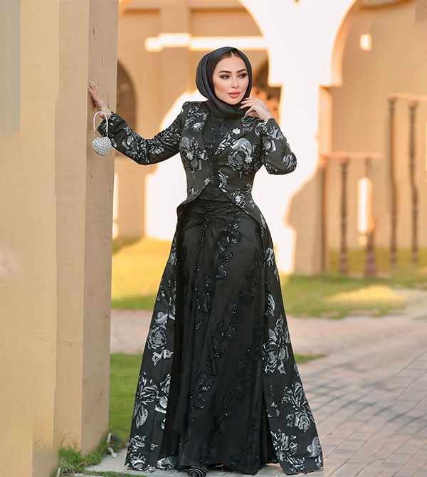 3D Jacquard Iranian Dress