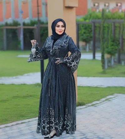 Abaya dress made from Sohag tulle Joubert 