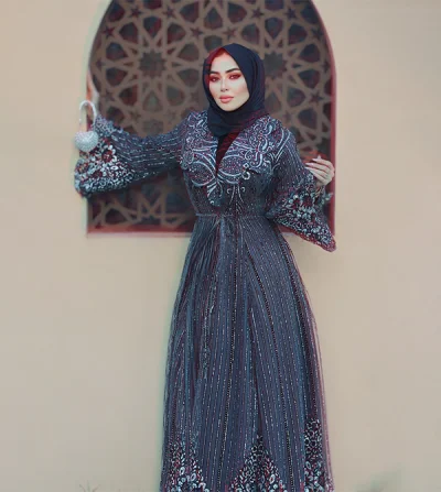 Abaya dress made from Sohag tulle Joubert 